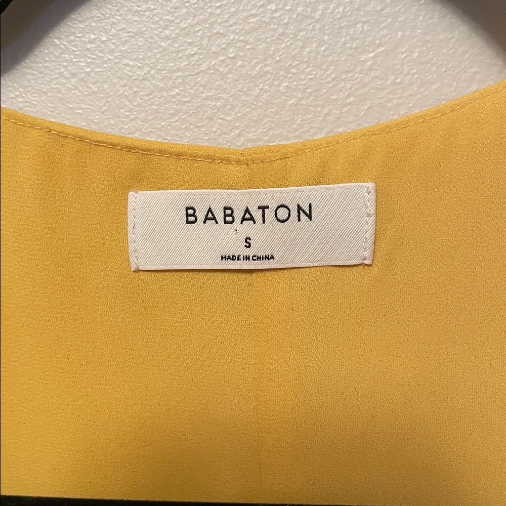 Babaton Mustard Yellow wrap dress size small - Picture 2 of 3
